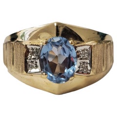 Used Womens 2.10 Carat Aquamarine & Diamond Ring For Her