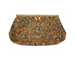 Womens Bag Covered In Antique Persian Style Tapestry