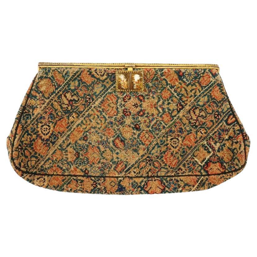 Womens Bag Covered In Antique Persian Style Tapestry