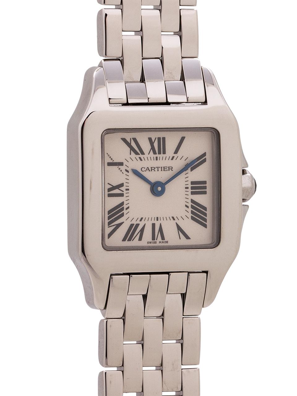 Women's Cartier Santos Demoiselle Stainless Steel, circa 2000s In Excellent Condition For Sale In West Hollywood, CA