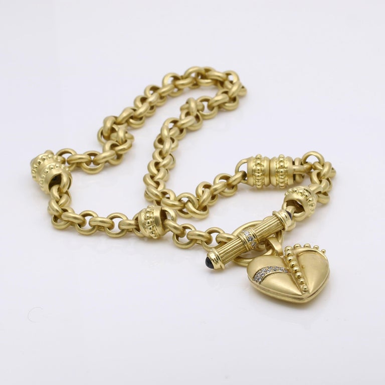 Women's Convertible Toggle Necklace Bracelet Diamond Heart 18k Green