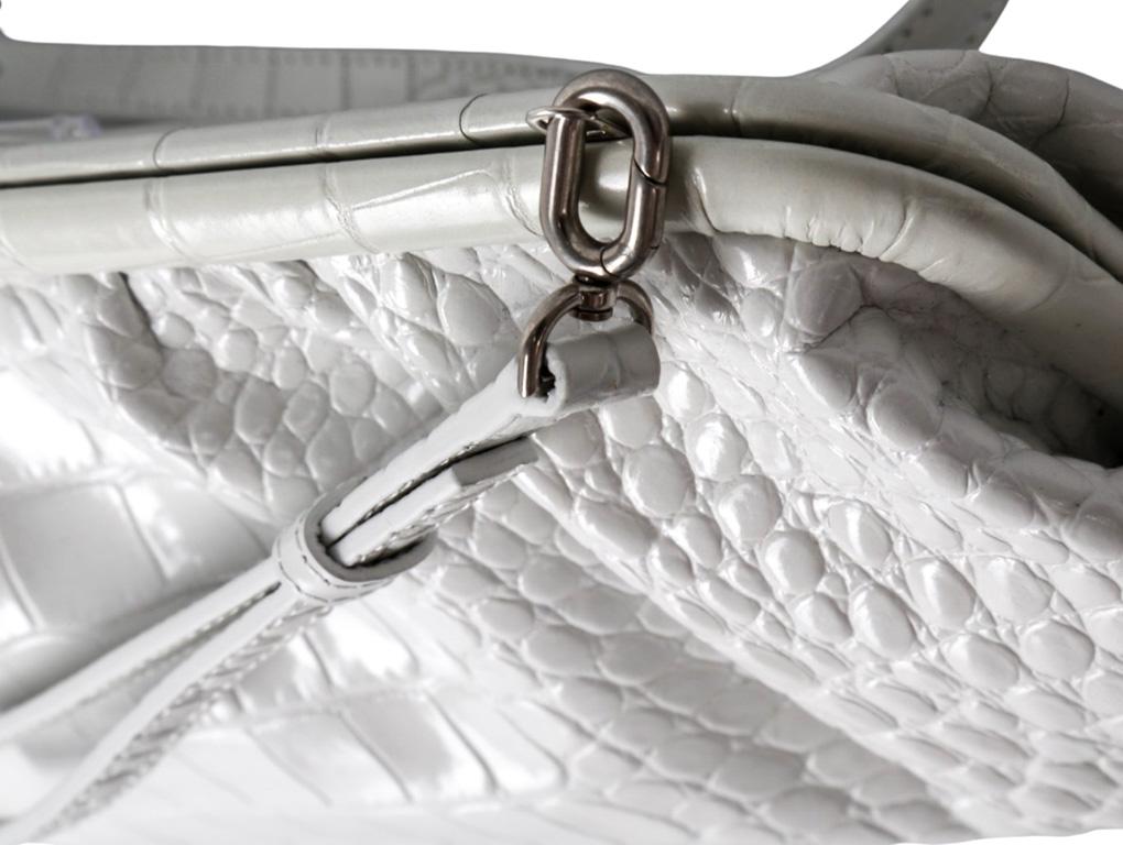 Womens Designer BALENCIAGA XL CLOUD WHITE CLUTCH BAG For Sale 1