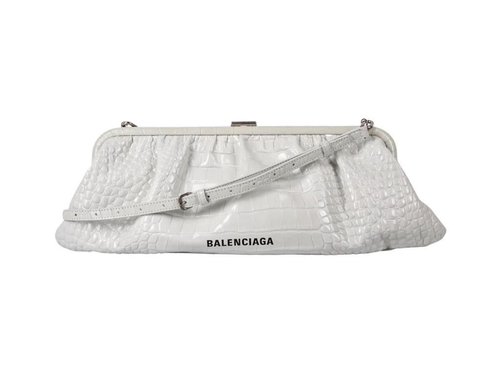 Womens Designer BALENCIAGA XL CLOUD WHITE CLUTCH BAG For Sale 2