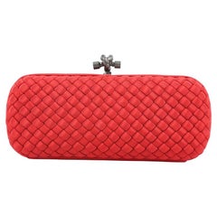 WOMENS DESIGNER Bottega Veneta Intrecciato Knot Clutch Bag