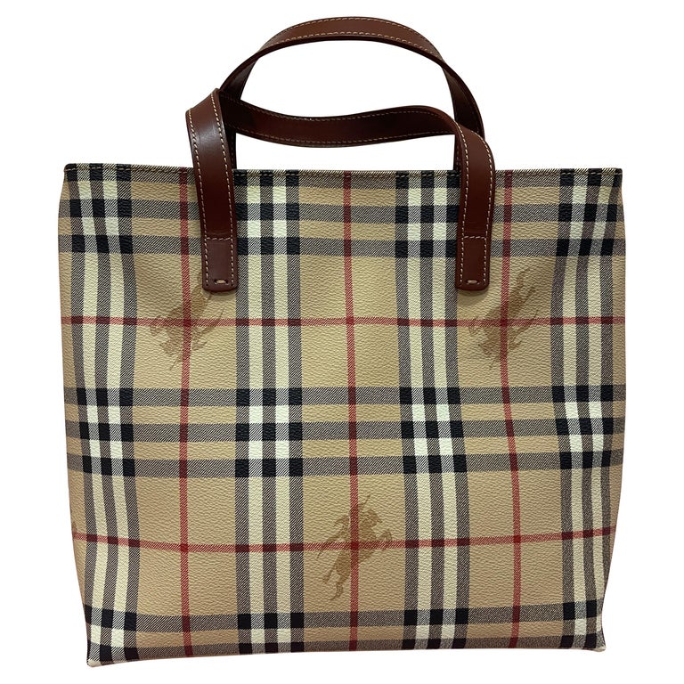 WOMENS DESIGNER BURBERRY Horse Check Mini tote bag For Sale at 1stDibs