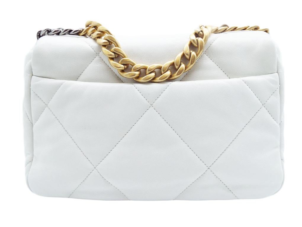 Beige WOMENS DESIGNER Chanel 19 Flap Bag