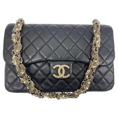 WOMENS DESIGNER Chanel black quilted lambskin medium westminster pearl flap bag
