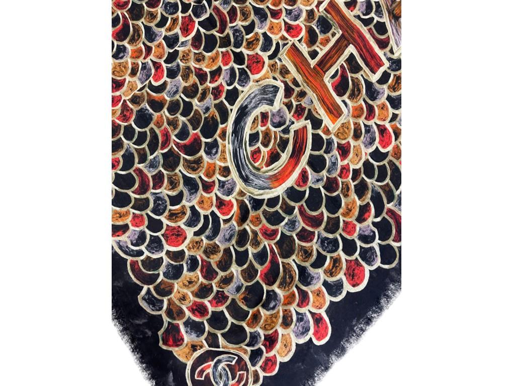 Gorgeous scarf by Chanel from the Metier D'Arts Collection 2019/2020. This collection was Karl Lagerfeld's last collection and has an Egyptian theme. A very lightweight cashmere which is so very luxurious.

BRAND	
Chanel

ACCESSORIES	
Box, Ribbon,