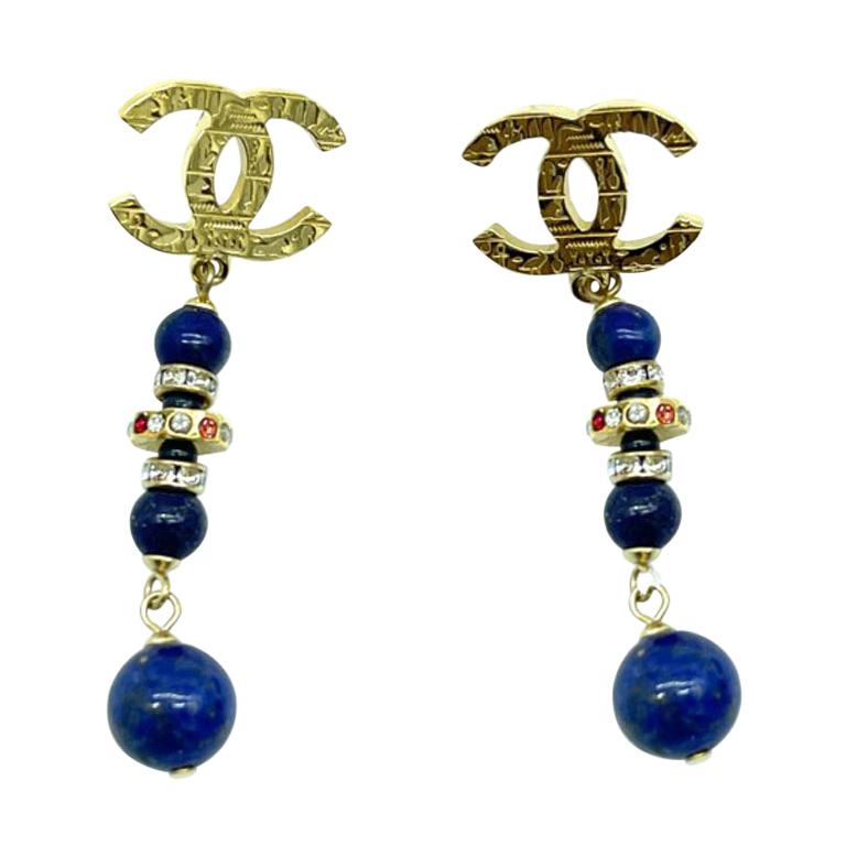 Womens Designer Chanel CC Long Earrings For Sale