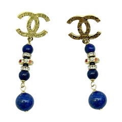 Womens Designer Chanel CC Long Earrings