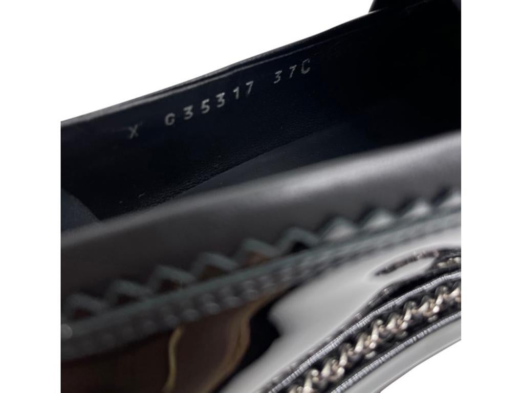 Damen Designer Chanel Kette Loafer:: Mokassin Schuhe - Schwarz 4