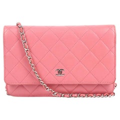 WOMENS DESIGNER Chanel Klassisches Portemonnaie an Kette Rosa