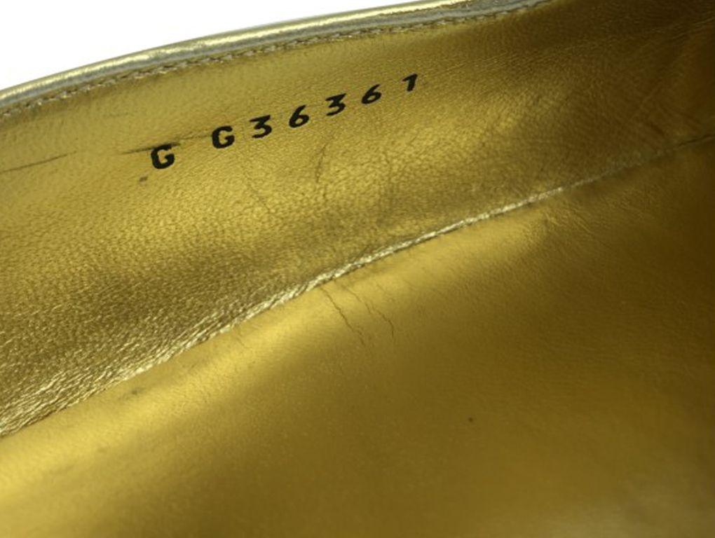 chanel gold shoes with bow