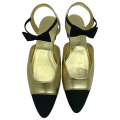 Women's Designer Chanel Flat Ankle Bow Shoes