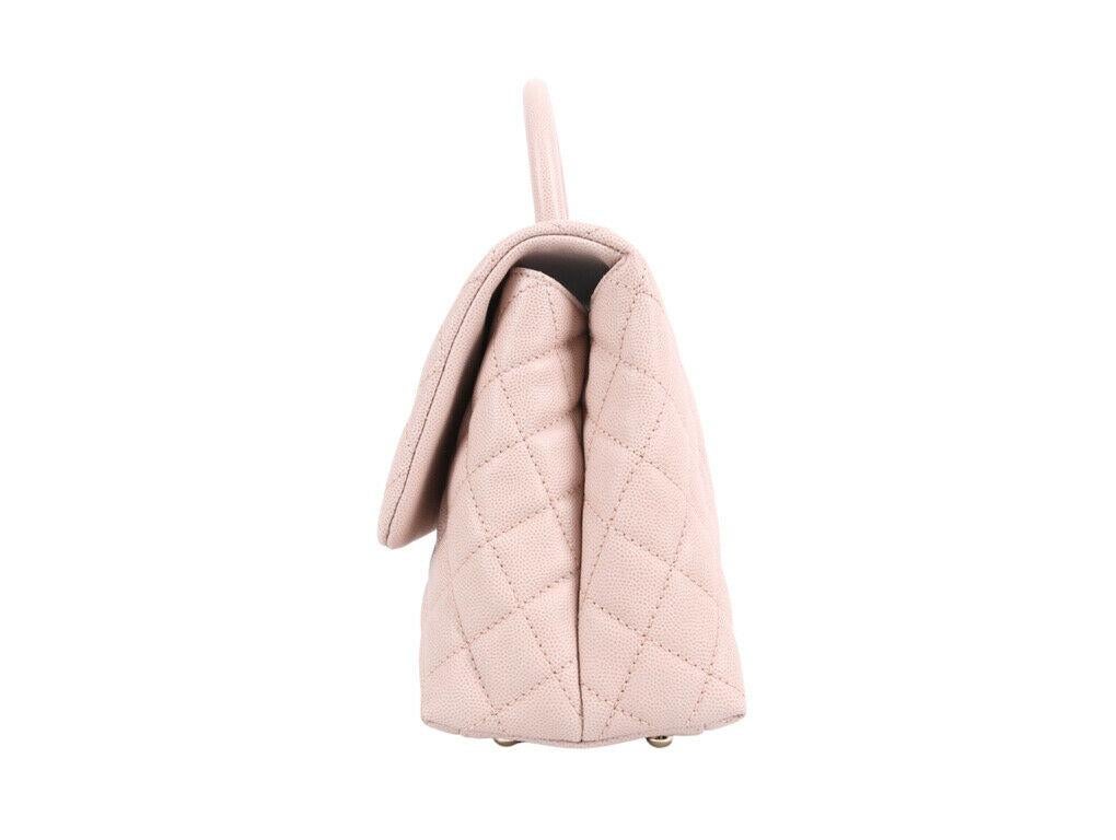 Beige DONNA DESIGNER Borsa Chanel media con patta e manico superiore - Rosa Oro in vendita