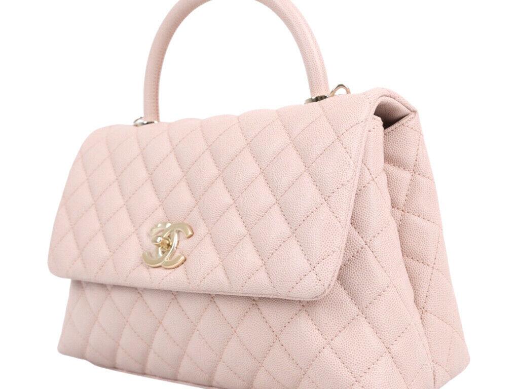 DONNA DESIGNER Borsa Chanel media con patta e manico superiore - Rosa Oro In condizioni Nuovo in vendita a London, GB