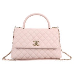 DONNA DESIGNER Borsa Chanel media con patta e manico superiore - Rosa Oro