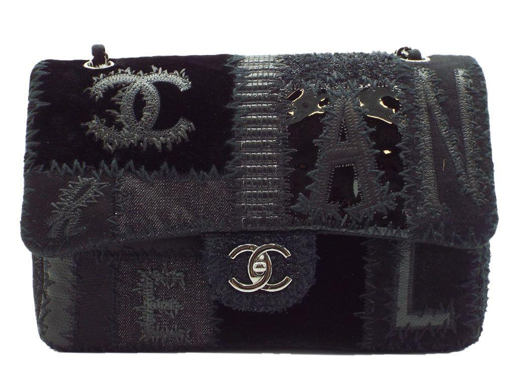 A wonderful Chanel Jumbo-sized Patchwork Flap bag for sale.  Featuring a patchwork design on the exterior is has intertwined chain handles along and the classic CC flaunted on the front flap. A preloved bag in excellent