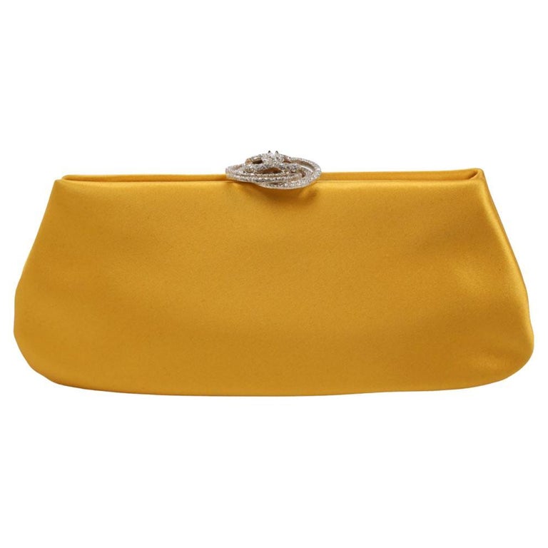 WOMENS DESIGNER Chanel Satin Camelia Clutch YELLOW at 1stDibs