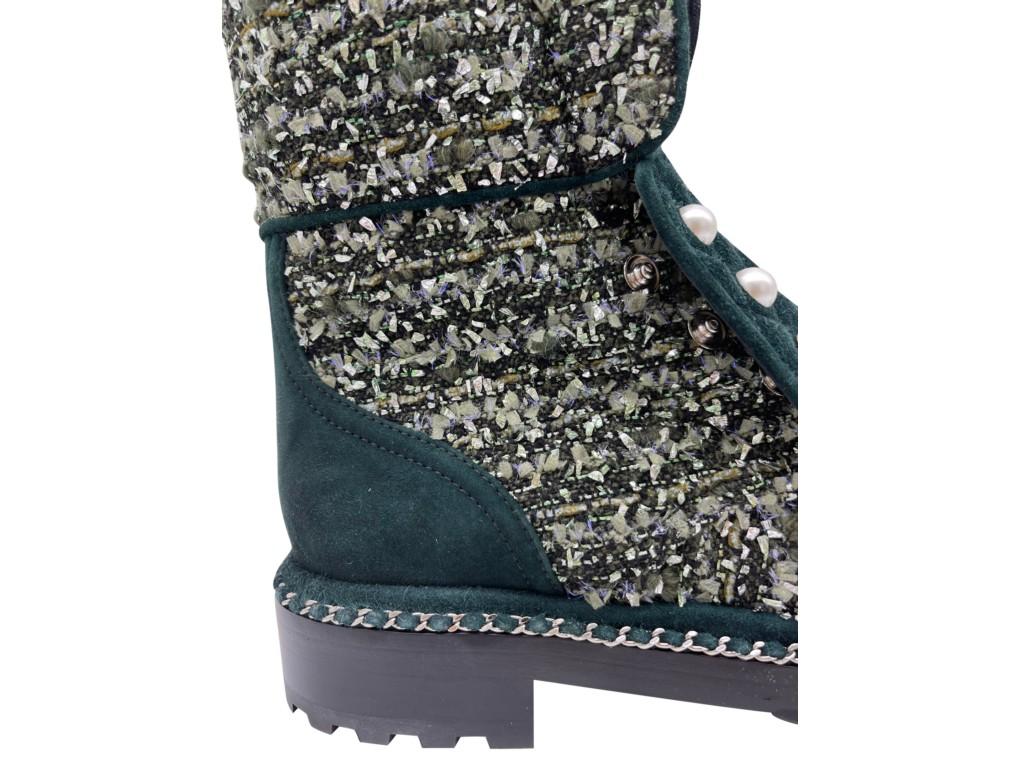 chanel green boots