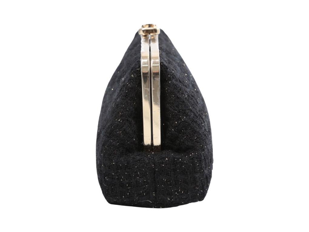 WOMENS DESIGNER Chanel Tweed Clutch Bag - Black For Sale 3