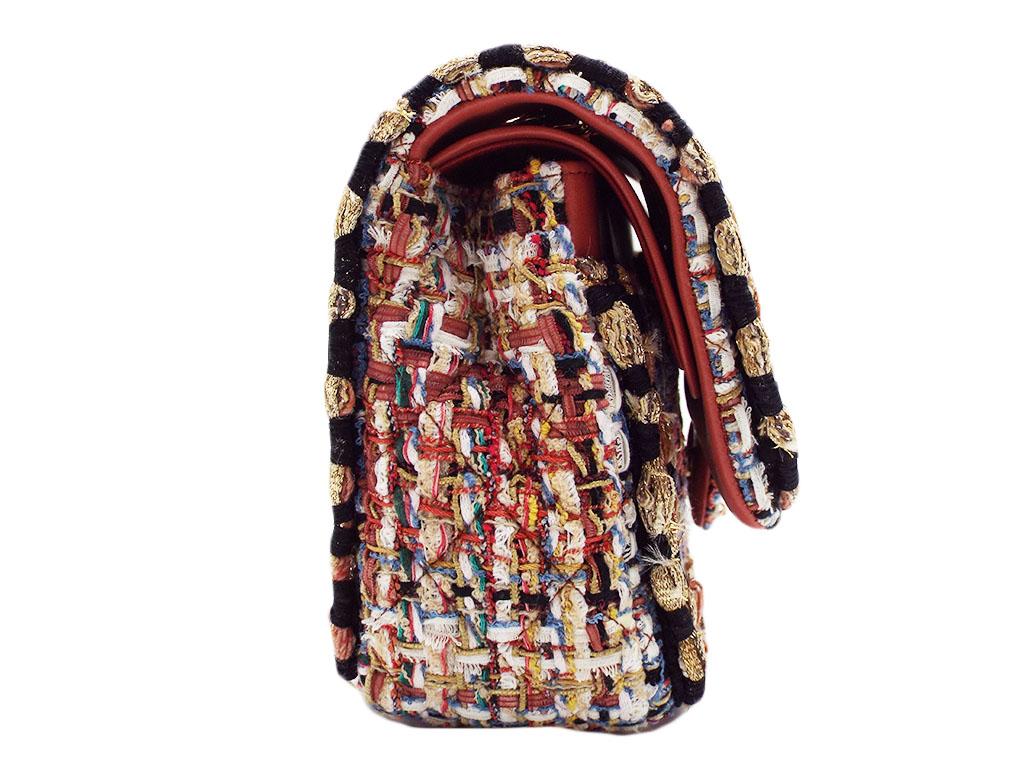 WOMENS DESIGNER Chanel Tweed Medium Double Flap Bag For Sale 1