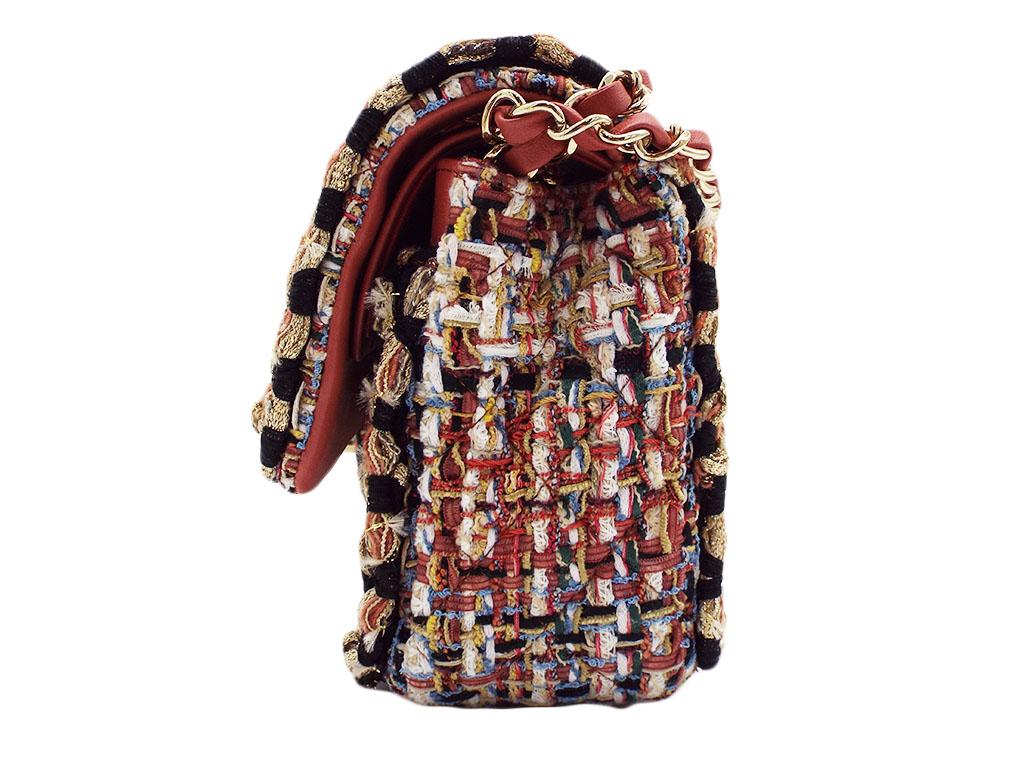 WOMENS DESIGNER Chanel Tweed Medium Double Flap Bag For Sale 2