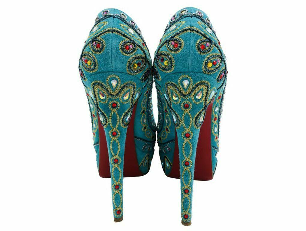 Womens Designer Christian Louboutin Bombay Heeled Pumps 36.5 In Excellent Condition For Sale In London, GB