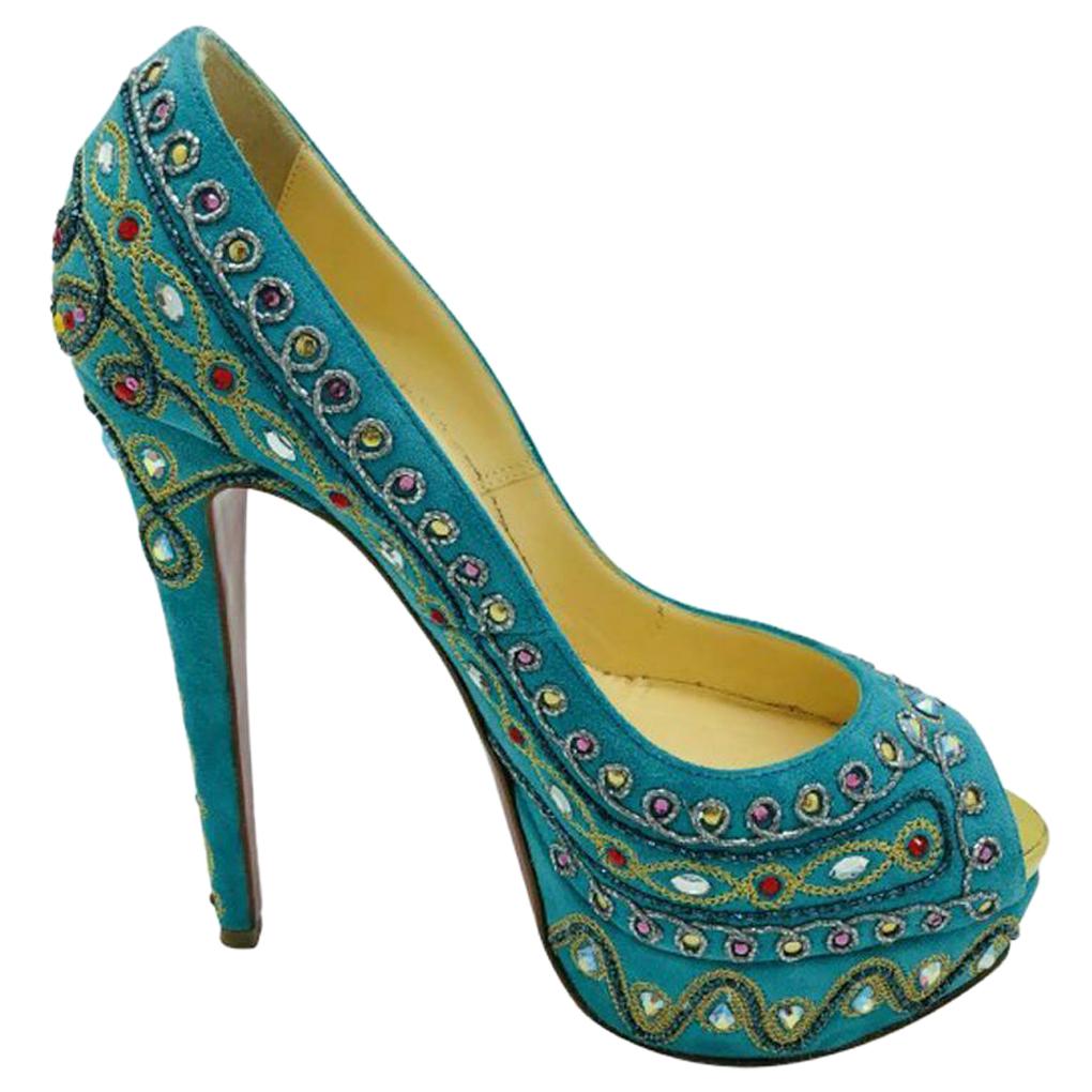 Womens Designer Christian Louboutin Bombay Heeled Pumps 36.5 For Sale
