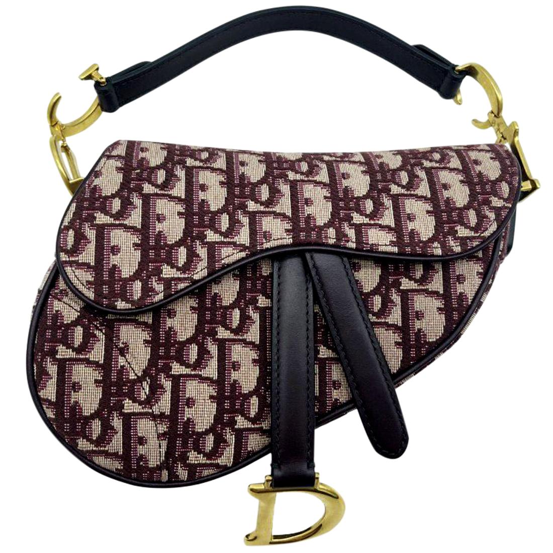 Womens Designer Dior Mini Saddle Bag Oblique For Sale