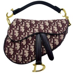 Womens Designer Dior Mini Saddle Bag Oblique