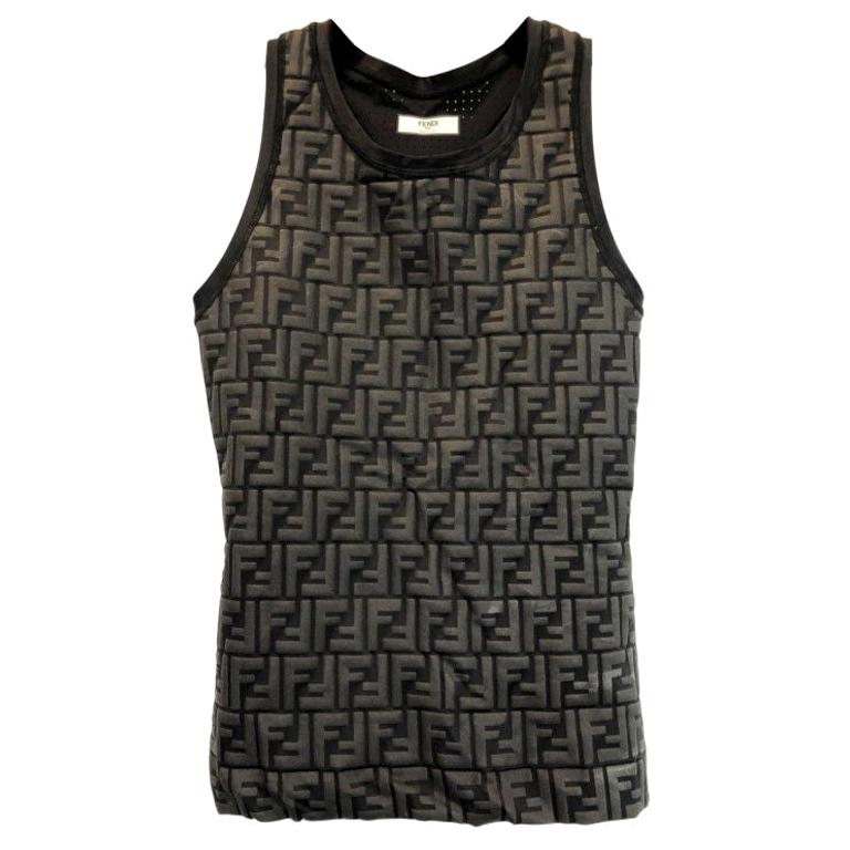 Womens Designer Fendi FF Logo Sports Top - 42 For Sale