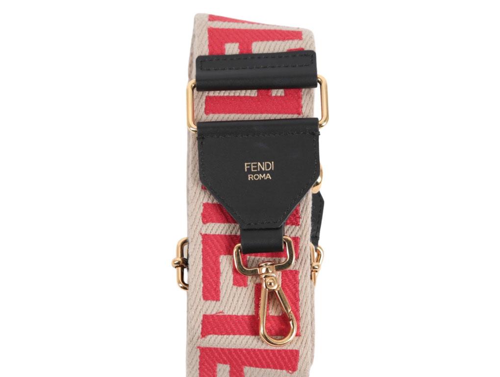 WOMENS DESIGNER Fendi FF Strap You Red In Excellent Condition For Sale In London, GB