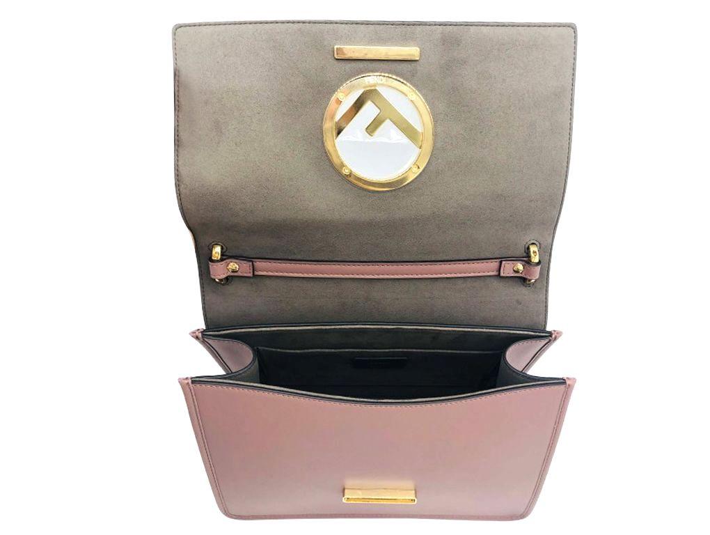 Womens Designer FENDI Kan I Logo Shoulder Bag - English Rose For Sale 2