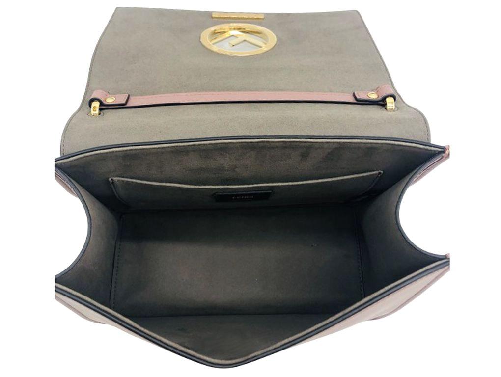 Womens Designer FENDI Kan I Logo Shoulder Bag - English Rose For Sale 3