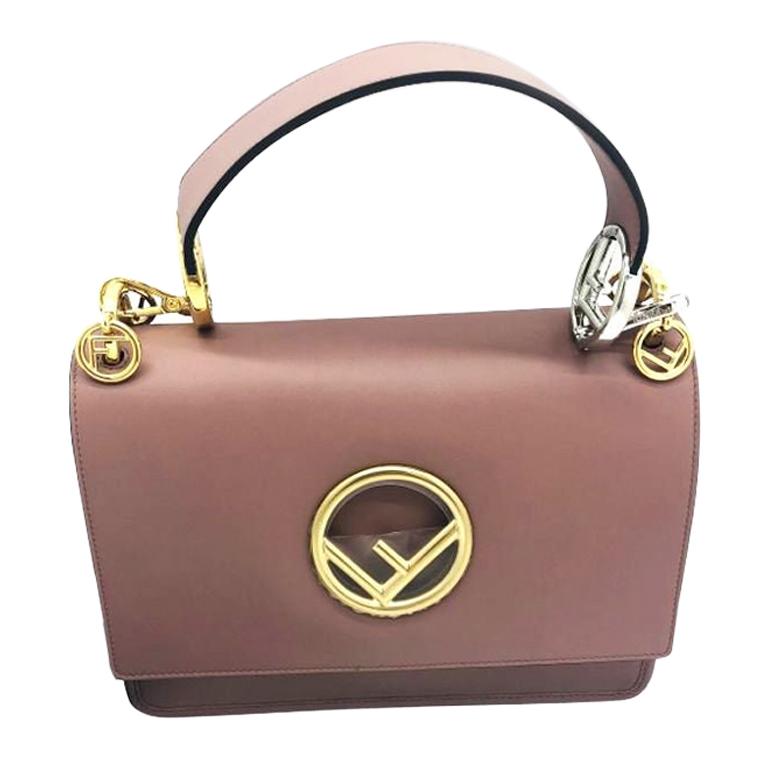 Womens Designer FENDI Kan I Logo Shoulder Bag - English Rose For Sale