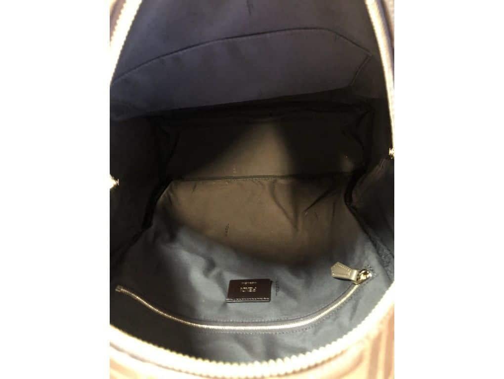 Gray Womens Designer FENDI Mania Backpack For Sale