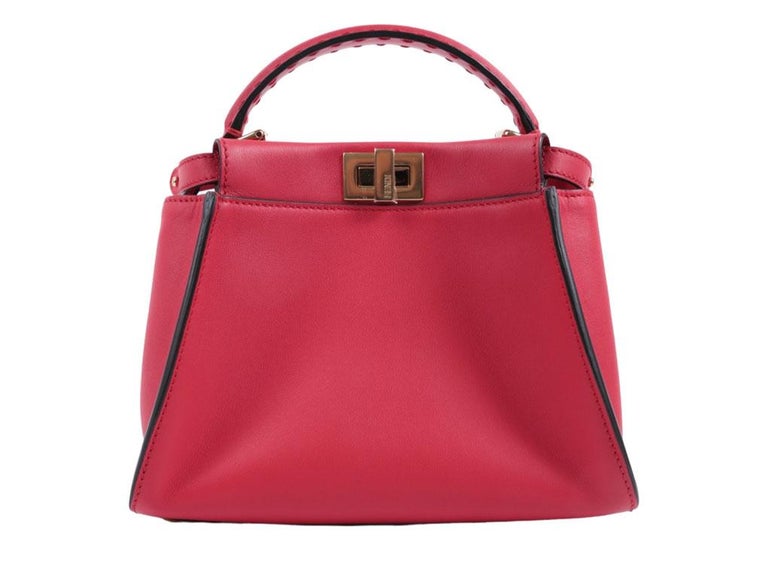 WOMENS DESIGNER Fendi Peekaboo Iconic Mini Bag Red