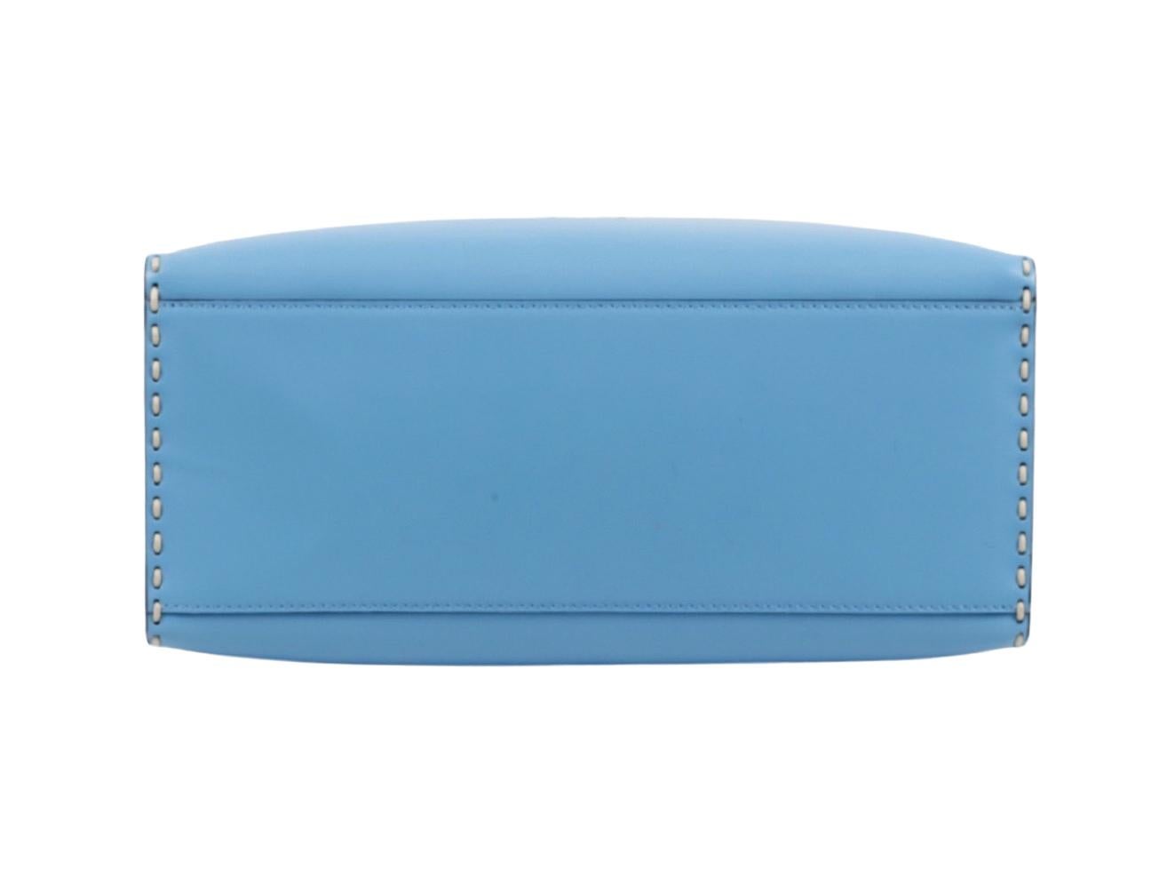 Blue Womens Designer FENDI SUNSHINE MEDIUM BLUE SHOPPER TOTE BAG For Sale