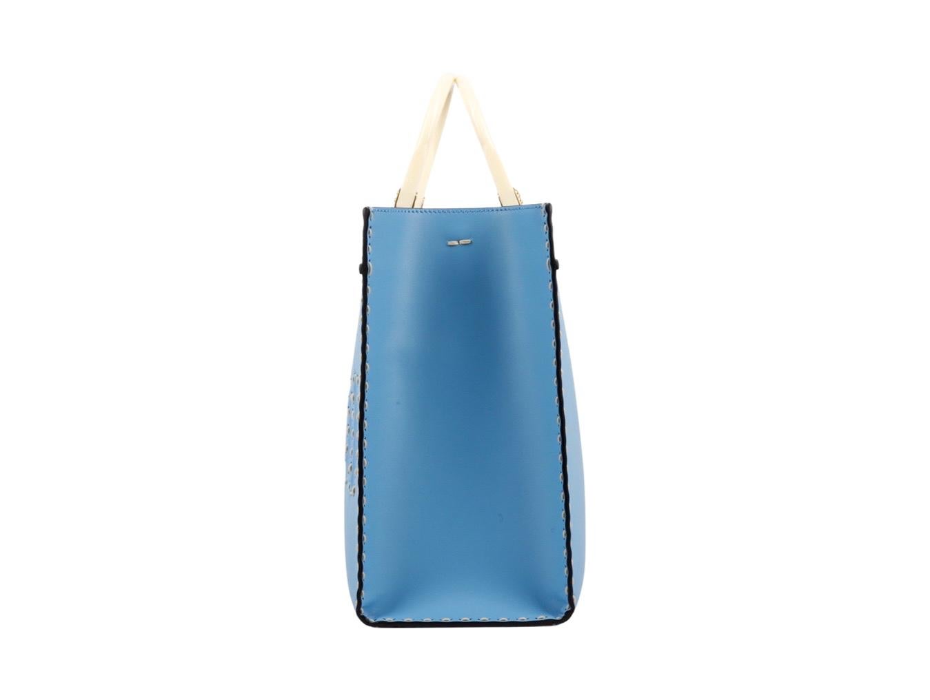 Designer FENDI SUNSHINE MEDIUM BLUE SHOPPER TOTE BAG für Damen im Angebot 4