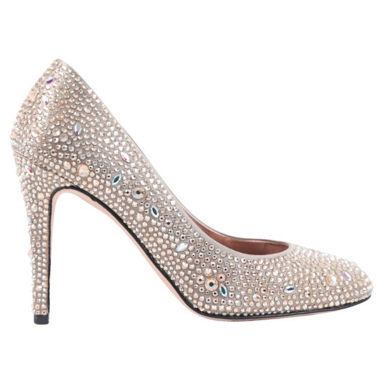 WOMENS DESIGNER Gina Crystal Embellished Shoes size 37 For Sale