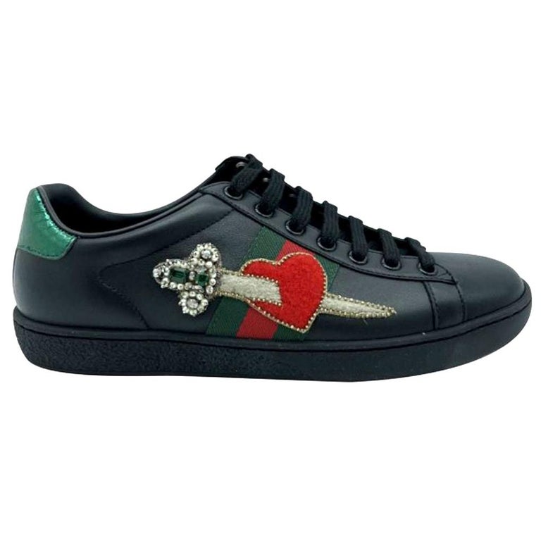 Womens Designer Gucci Ace Leather Sneakers