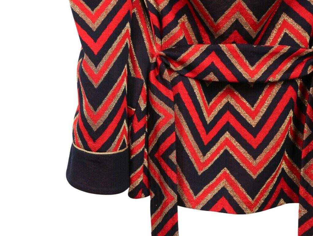 Black WOMENS DESIGNER Gucci Belted Jacket - Zig Zag pattern Size XS For Sale