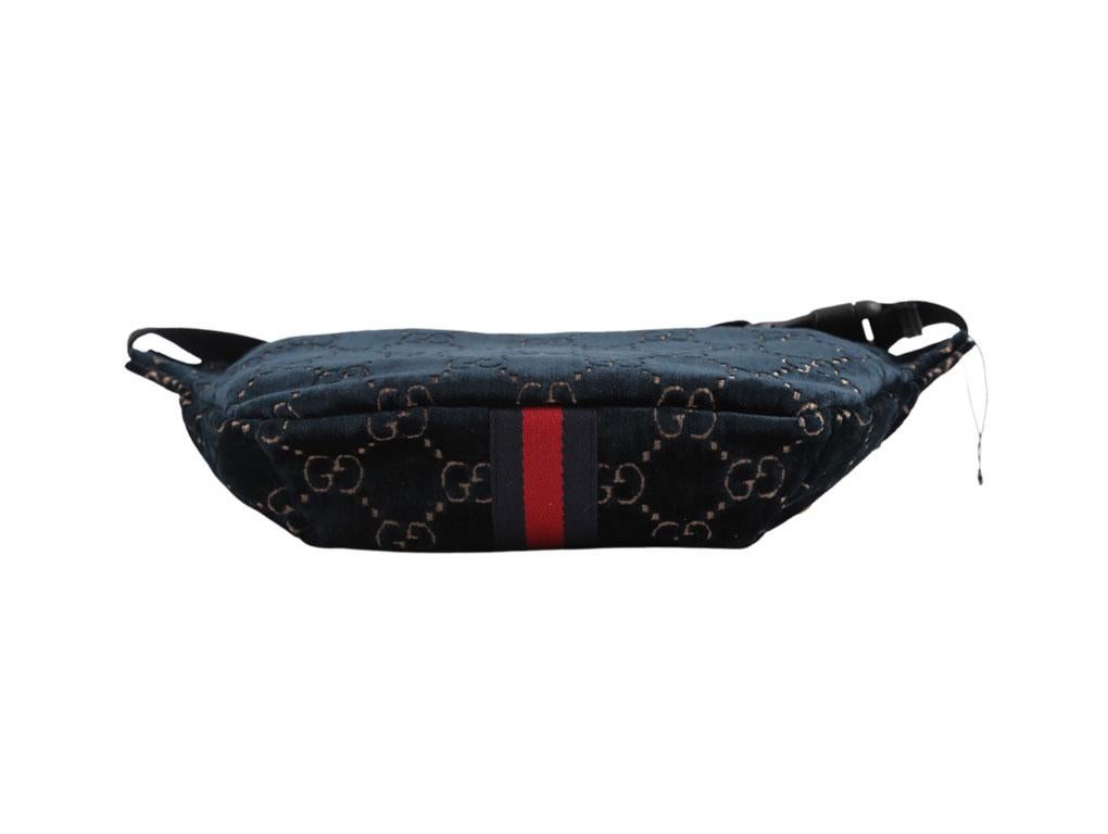 Women's WOMENS DESIGNER Gucci GG Bum Bag Navy Blue Velvet and Gold For Sale