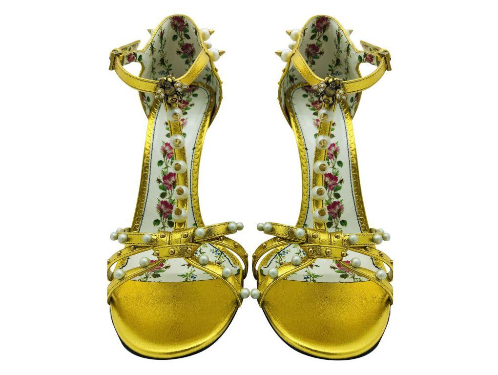 gold pearl heels