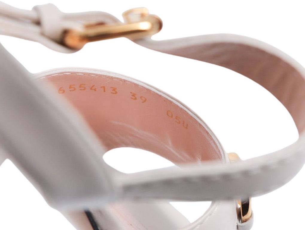 WOMENS DESIGNER Gucci Horsebit Sandals Cream For Sale 7