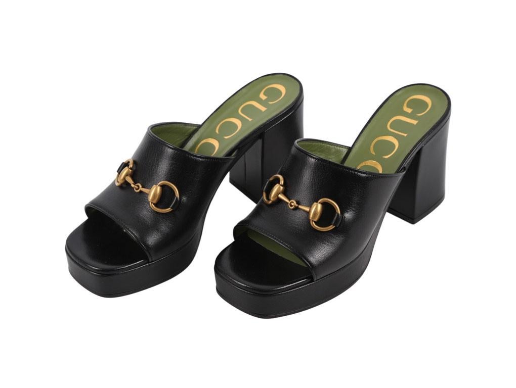WOMENS DESIGNER Gucci Houdan Heels Black leather size 36 In New Condition For Sale In London, GB