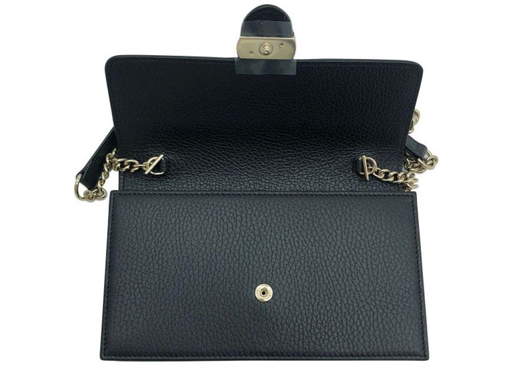 Womens Designer Gucci Interlocking GG Wallet on chain Crossbody Bag Black In New Condition In London, GB