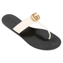 WOMENS DESIGNER Gucci Marmont flache Sandalen Größe 36,5