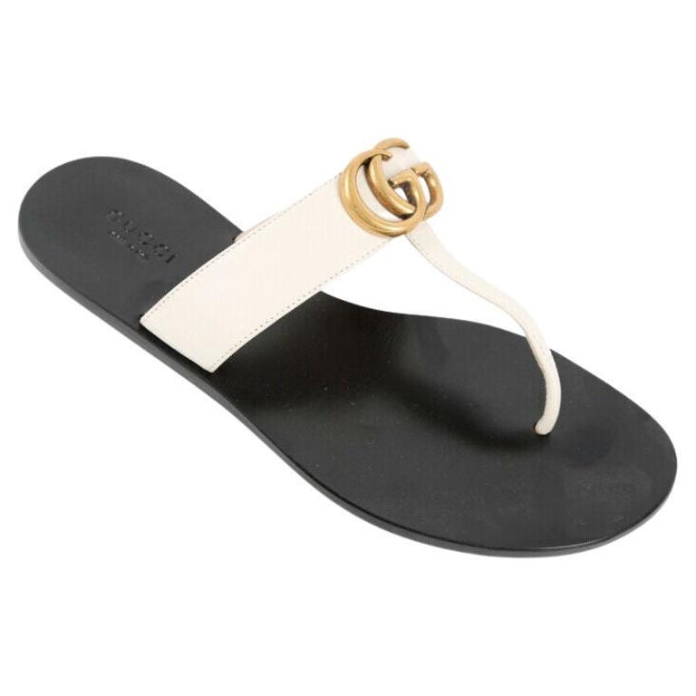 WOMENS DESIGNER Gucci Marmont Flat Sandals Size 36.5 For Sale at 1stDibs